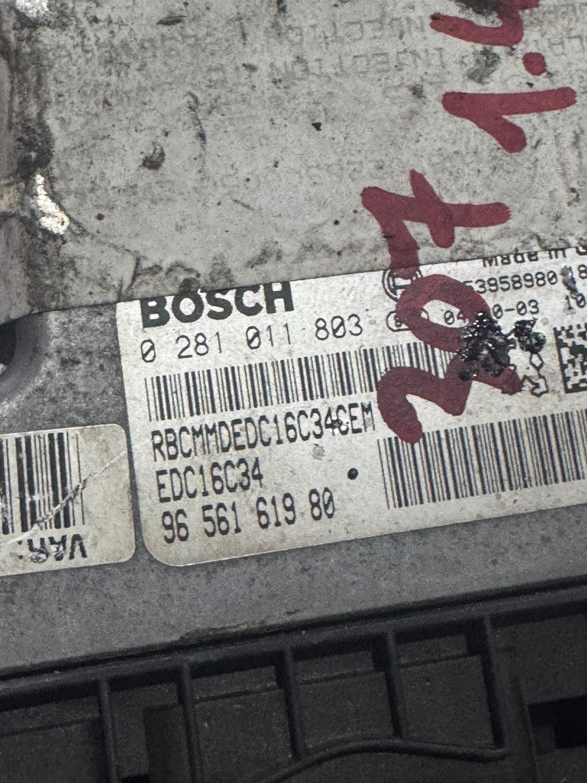 Bosch 9656161980 EDC16C34 ECU 0281011803 Diesel Engine Control Unit