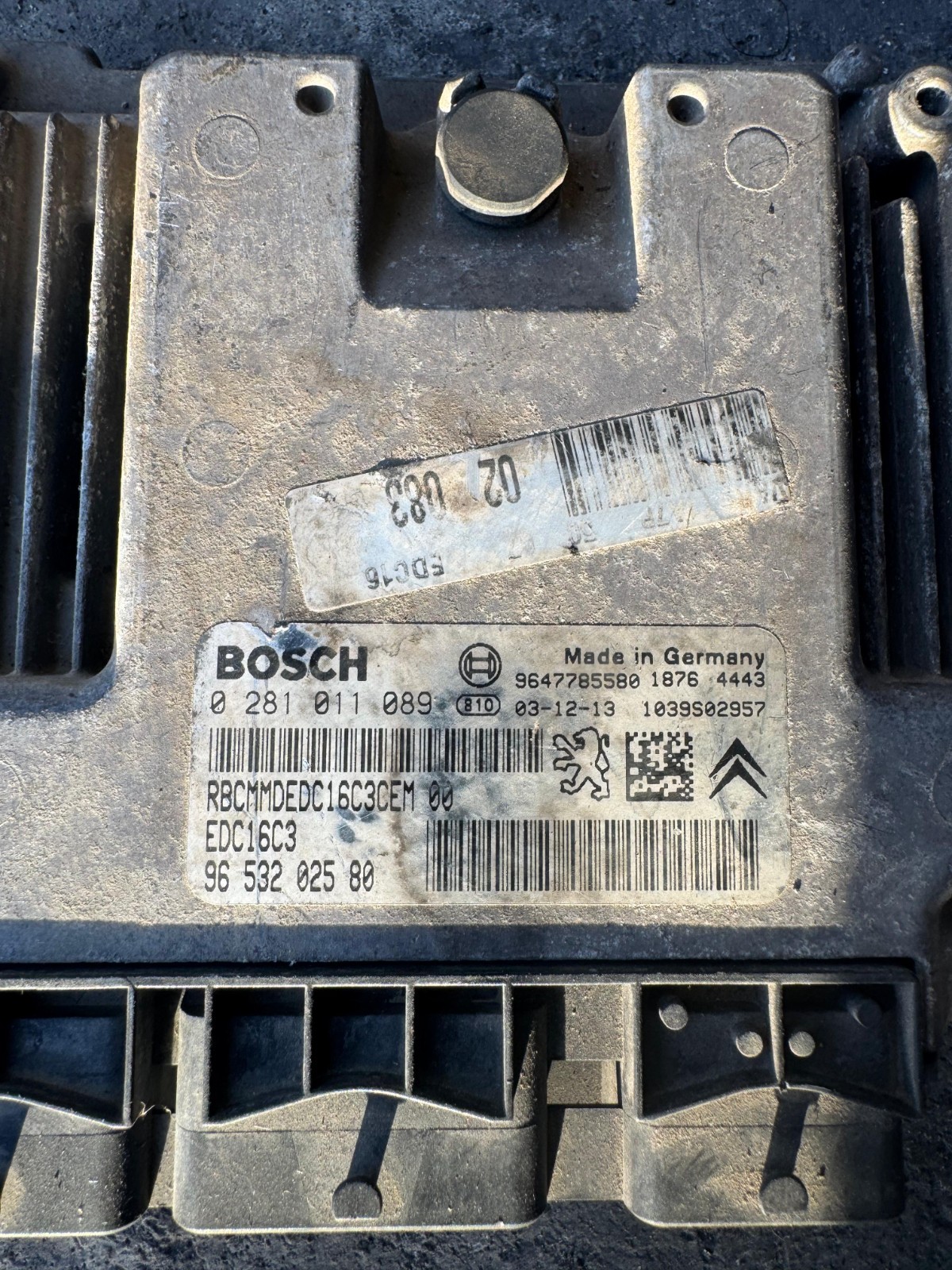 Bosch 9653202580 EDC16C3 ECU 0281011089 Peugeot Citroen Diesel ECU