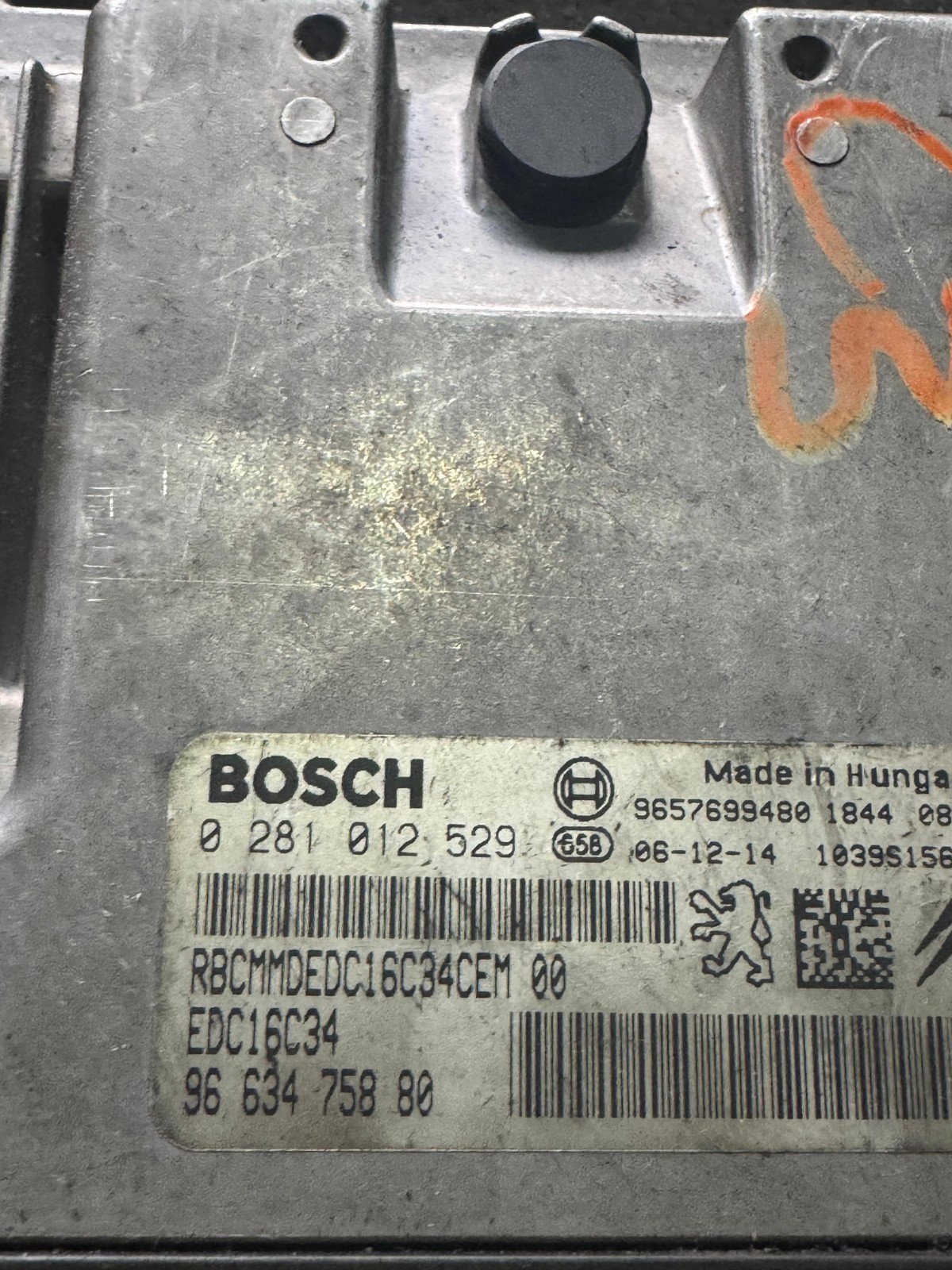 Bosch 9663475880 EDC16C34 ECU 0281012529 Diesel Engine Control Unit