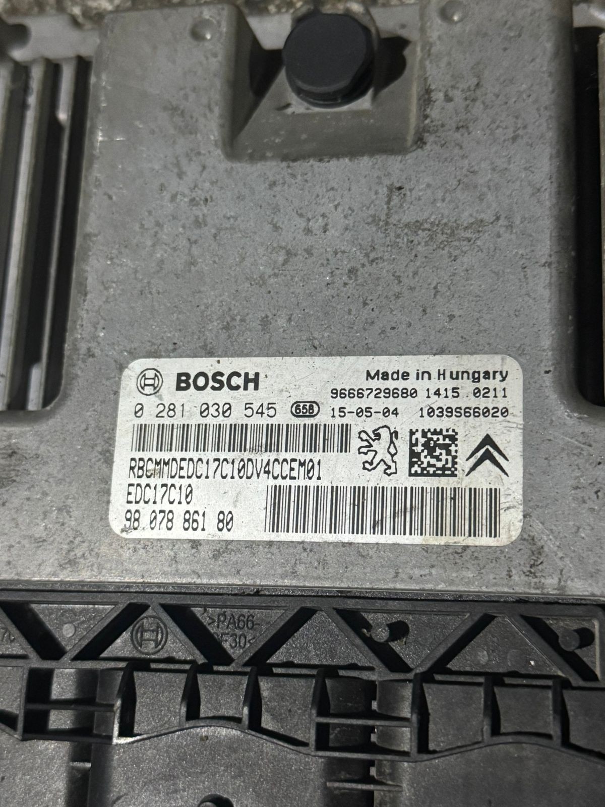 Bosch 9807886180 EDC17C10 ECU 0281030545 Diesel Engine Control Unit
