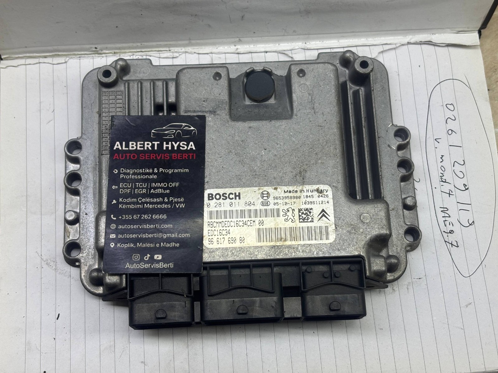 Bosch EDC16C34 Engine ECU 9661769080 / 0281011804 OEM