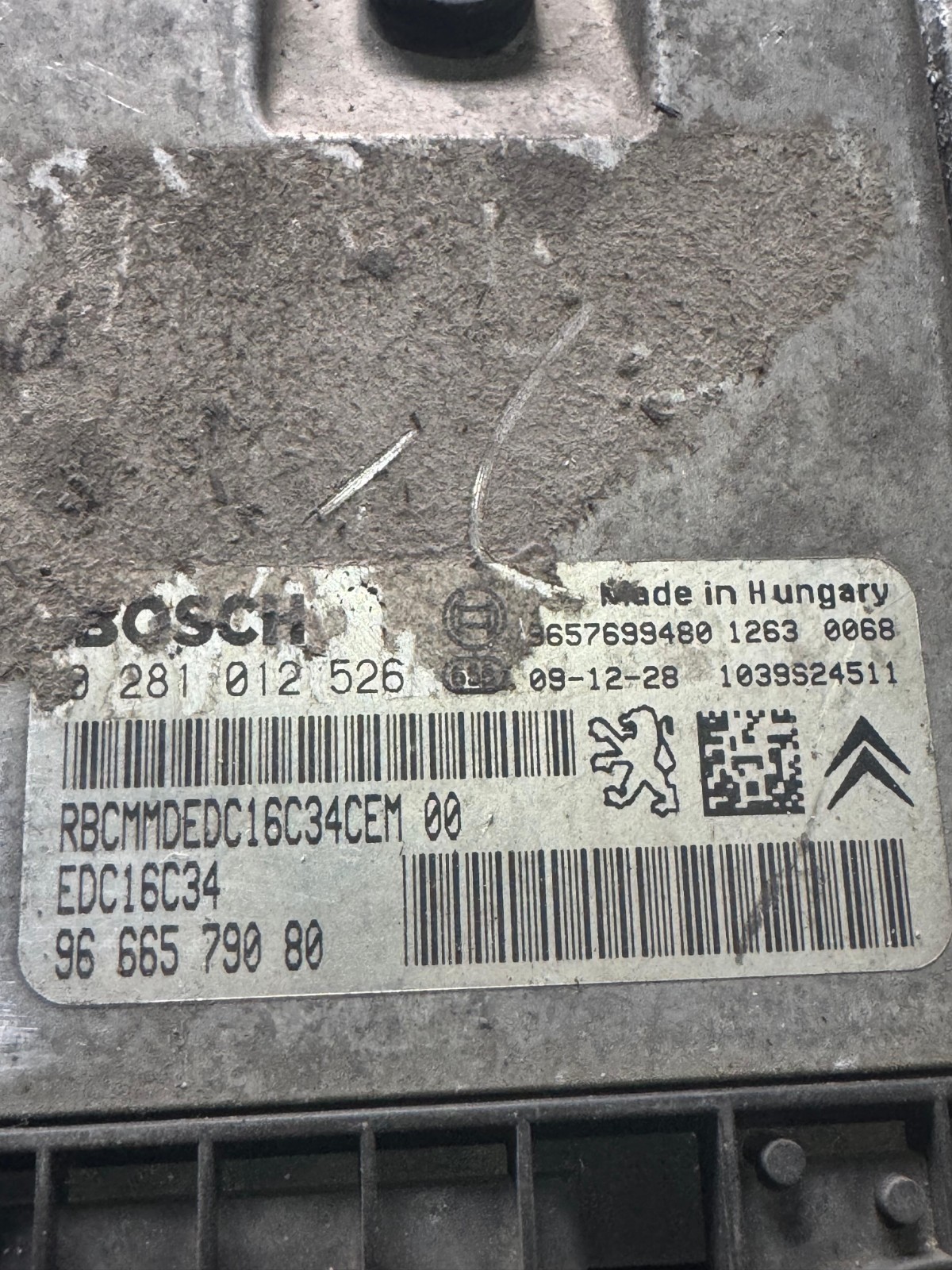 Bosch 9666579080 EDC16C34 ECU 0281012526 Diesel Engine Control Unit