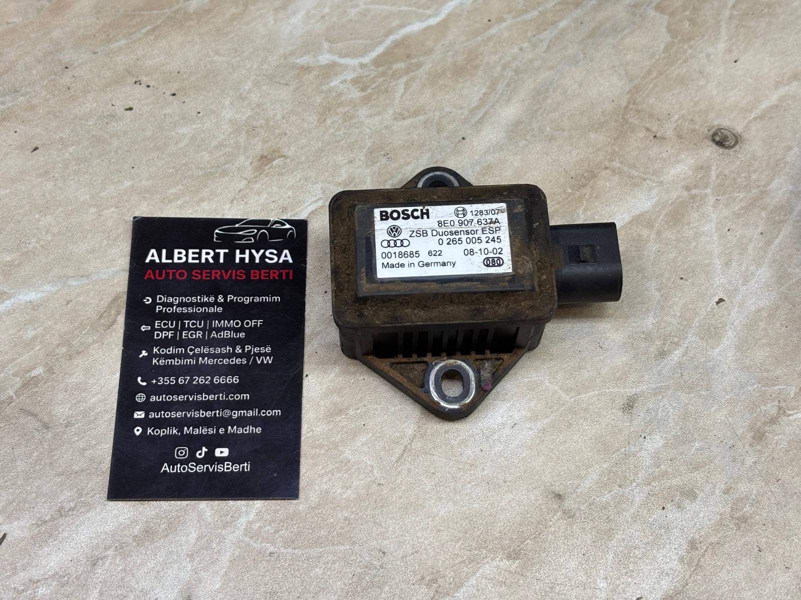 VW Audi Bosch ESP Yaw Rate Sensor 8E0907637A 0265005245 OEM