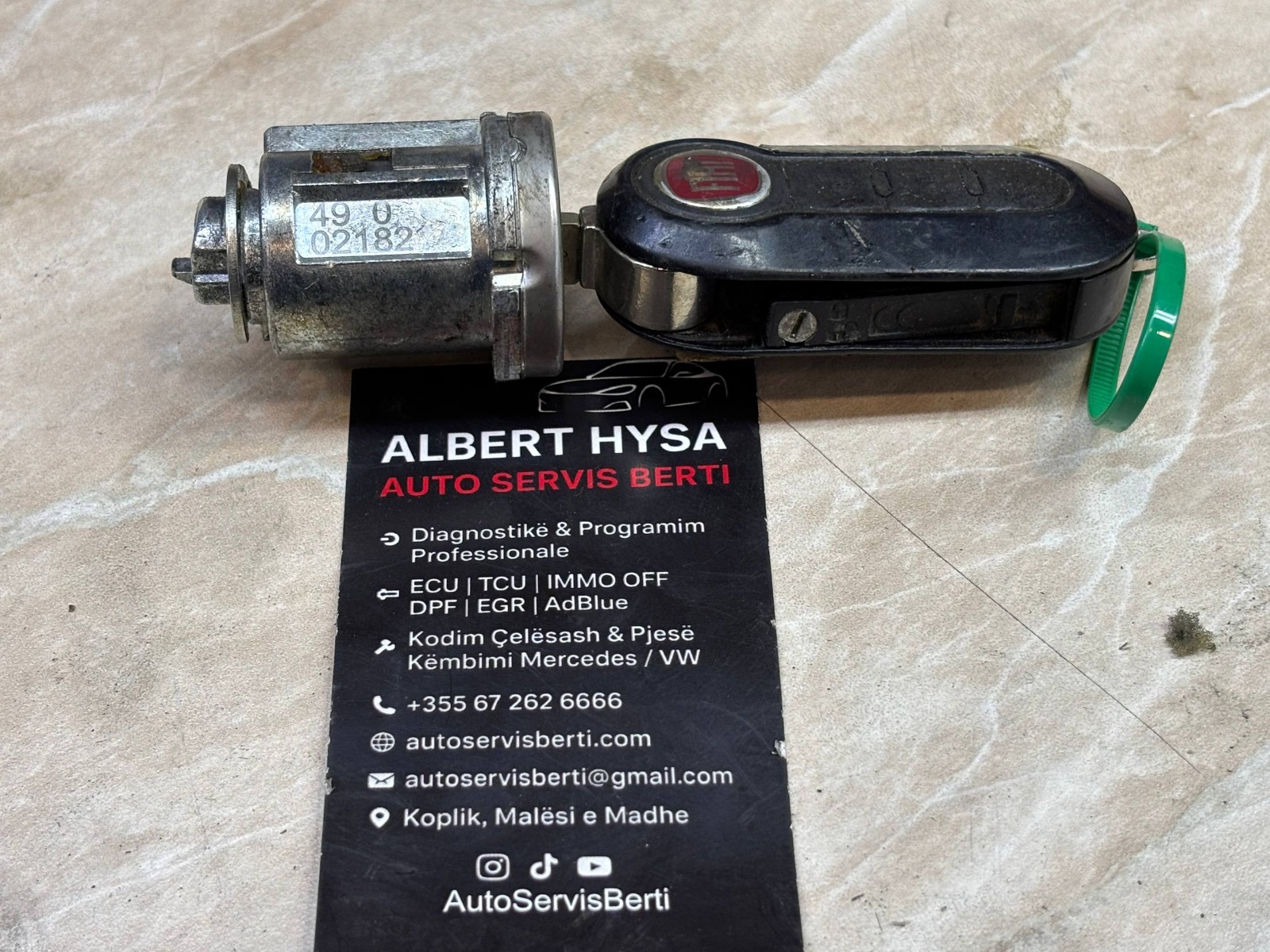 Fiat Ignition Lock Cylinder With Key 49O 02182 Full Kit Available