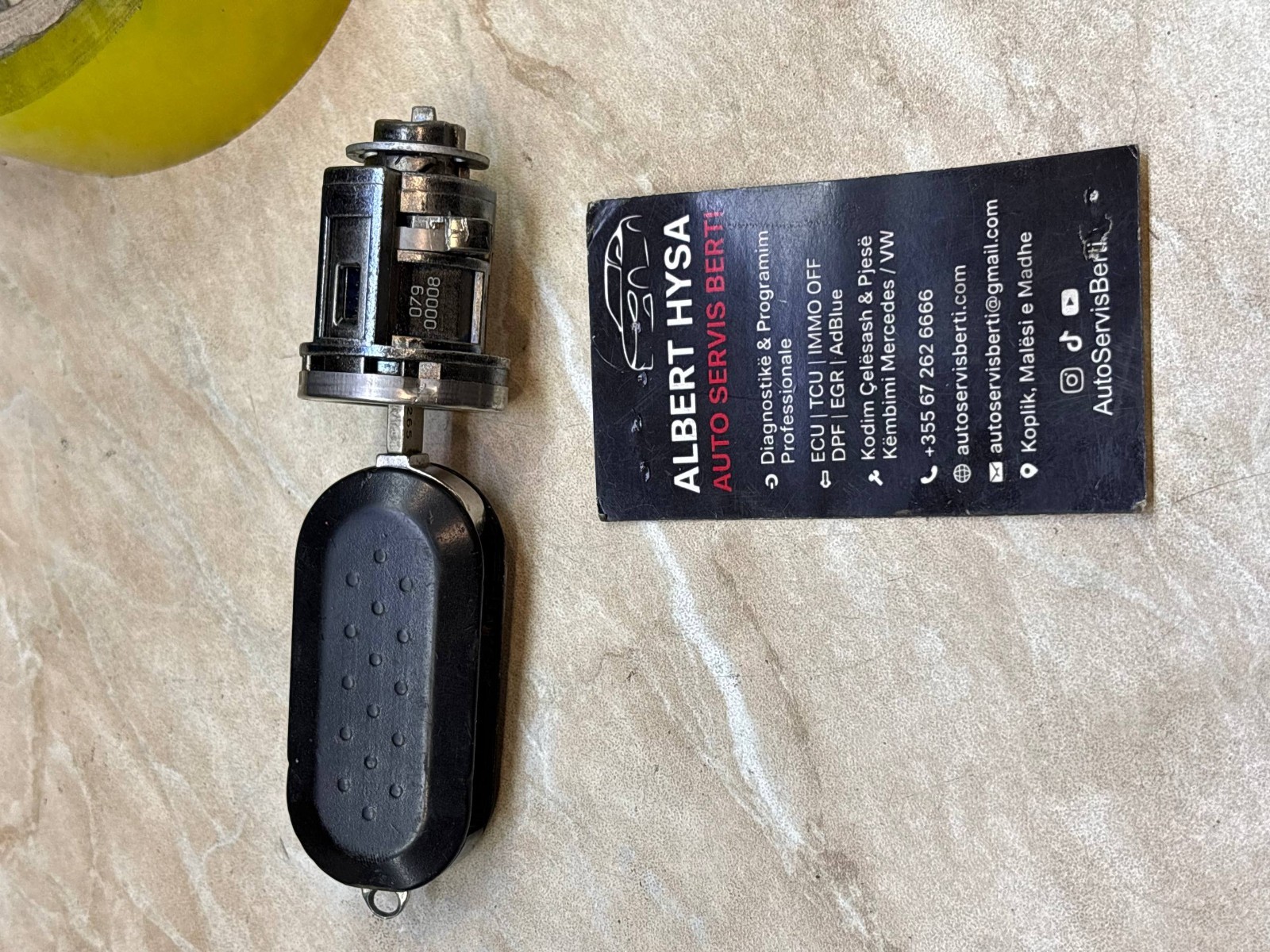 Fiat Ignition Lock Cylinder With Key OEM 0079 00008