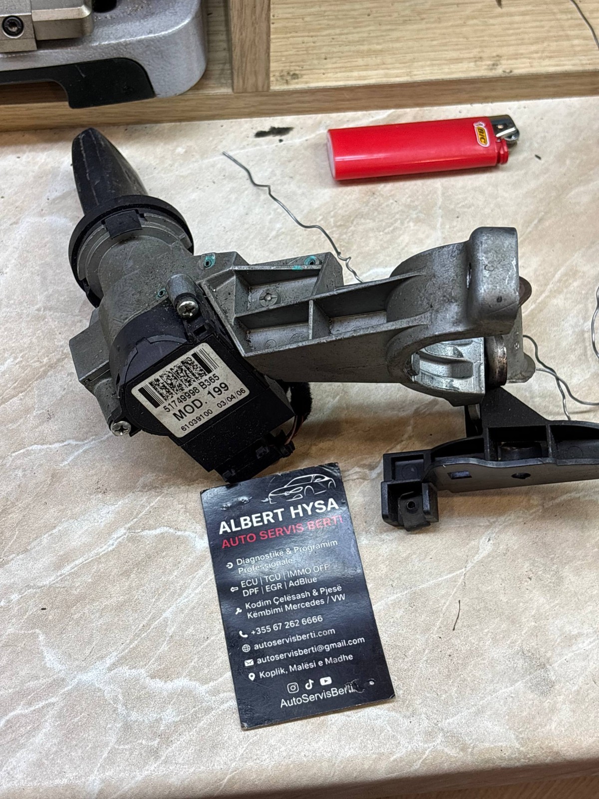 Fiat Grande Punto Ignition Switch Lock Barrel w Key 51749998 B365 MOD 199 OEM