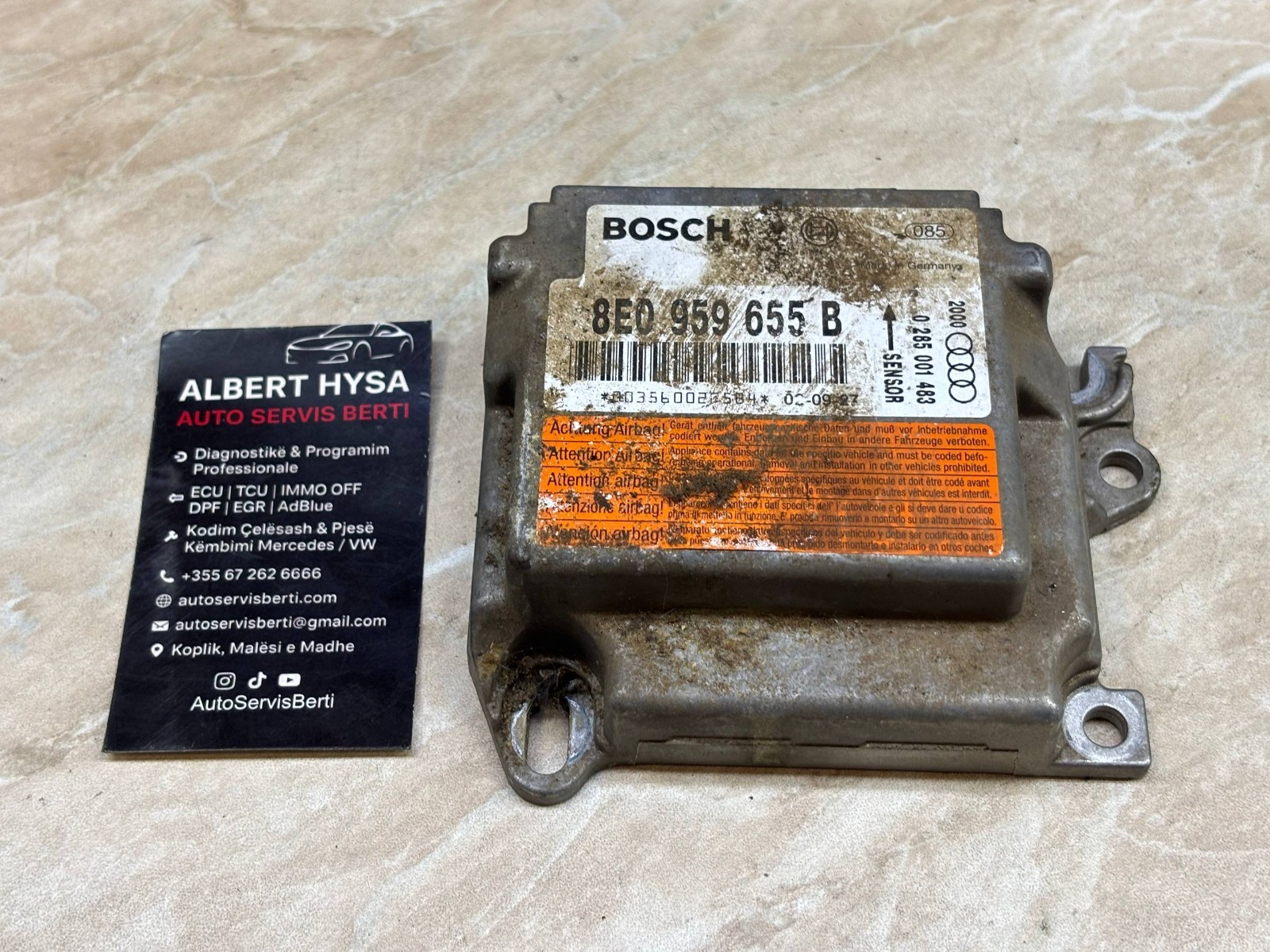Audi A4 B6 B7 SRS Crash Sensor Module Bosch 8E0959655B 0285001483 OEM