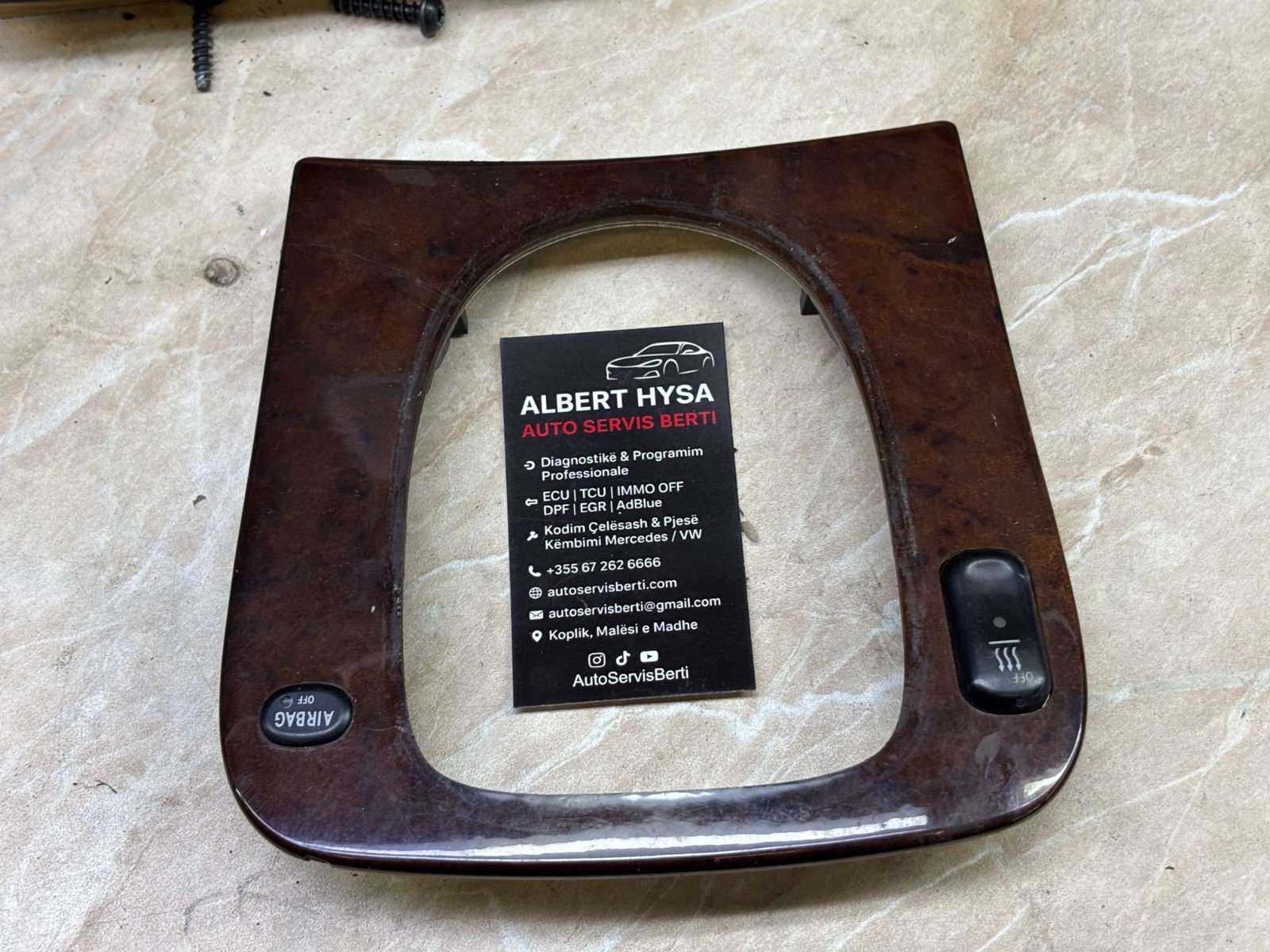 Mercedes Wood Gear Shift Surround Trim Panel Airbag Off Heated Seat OEM