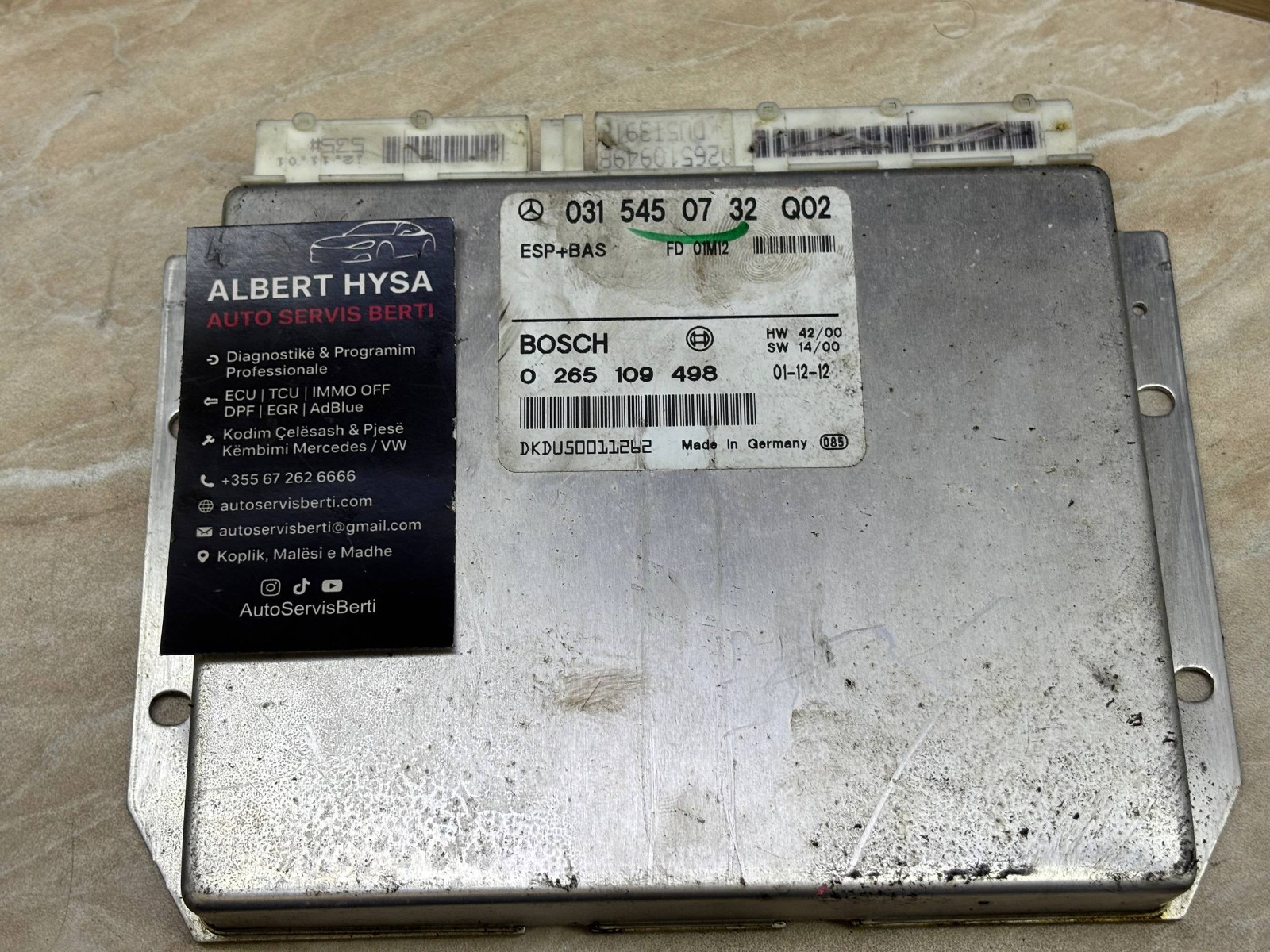 Mercedes ESP BAS Control Module ECU A0315450732 Bosch 0265109498 OEM