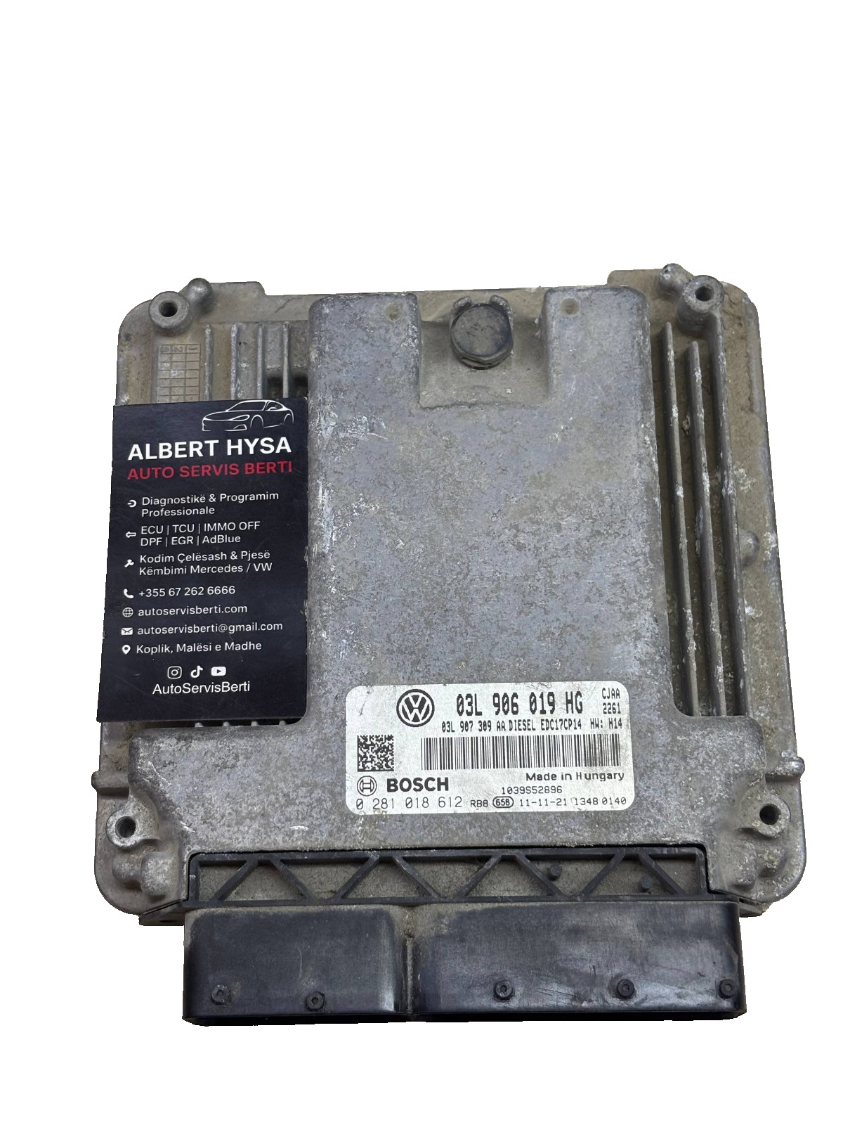 VW Audi ECU 03L906019HG Bosch 0281018612 2.0 TDI Engine Control Unit EDC17CP14