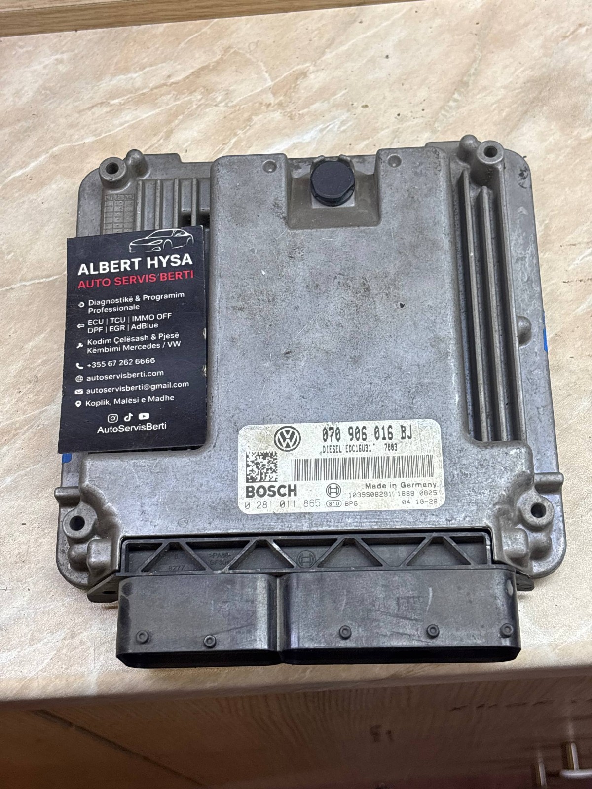 VW ECU 070906016BJ Bosch 0281011865 Engine Control Unit EDC16U31 2.5 TDI