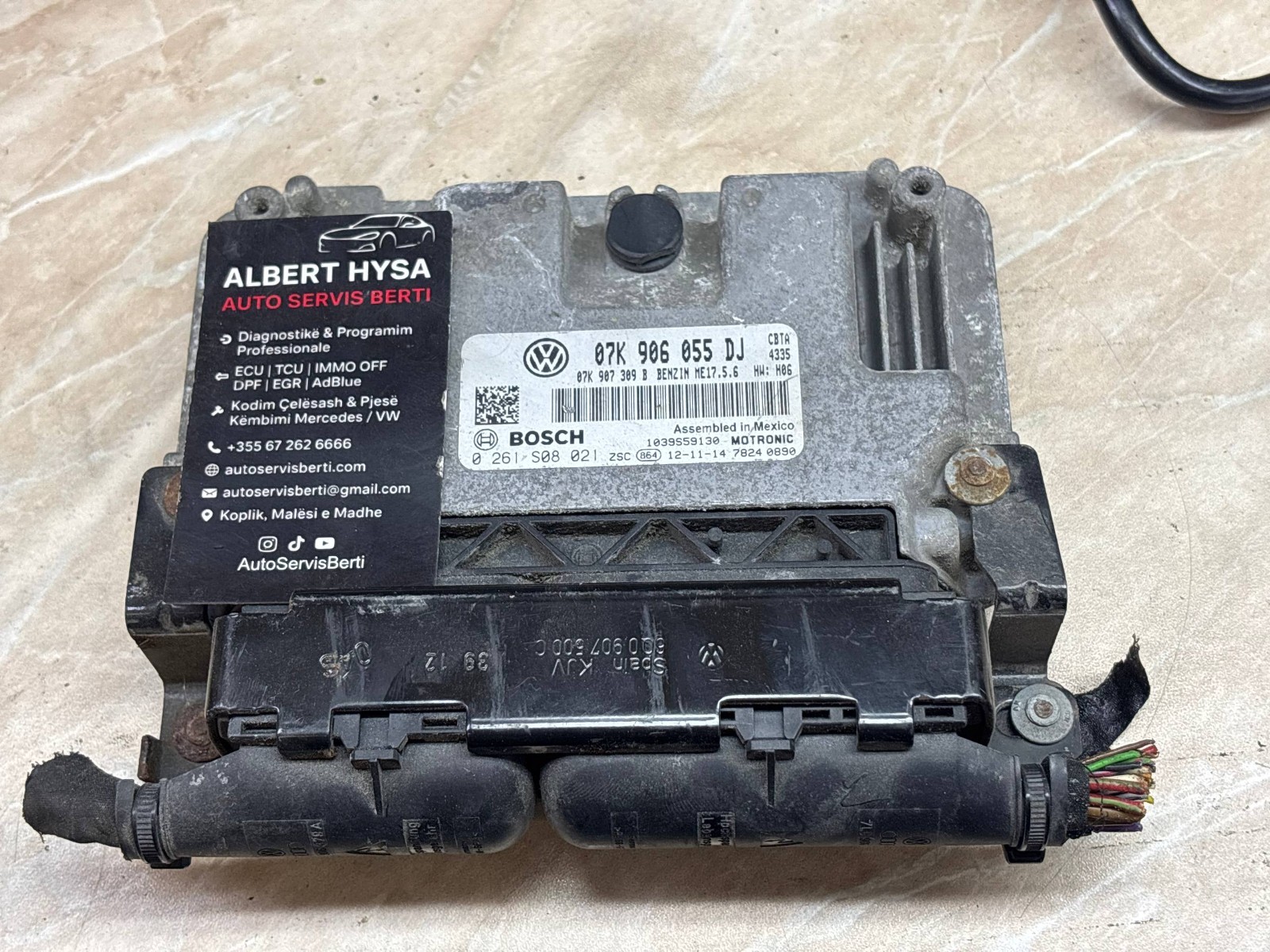 VW ECU 07K906055DJ Bosch 0261S08021 ME17.5.6 Engine Control Unit Golf Jetta