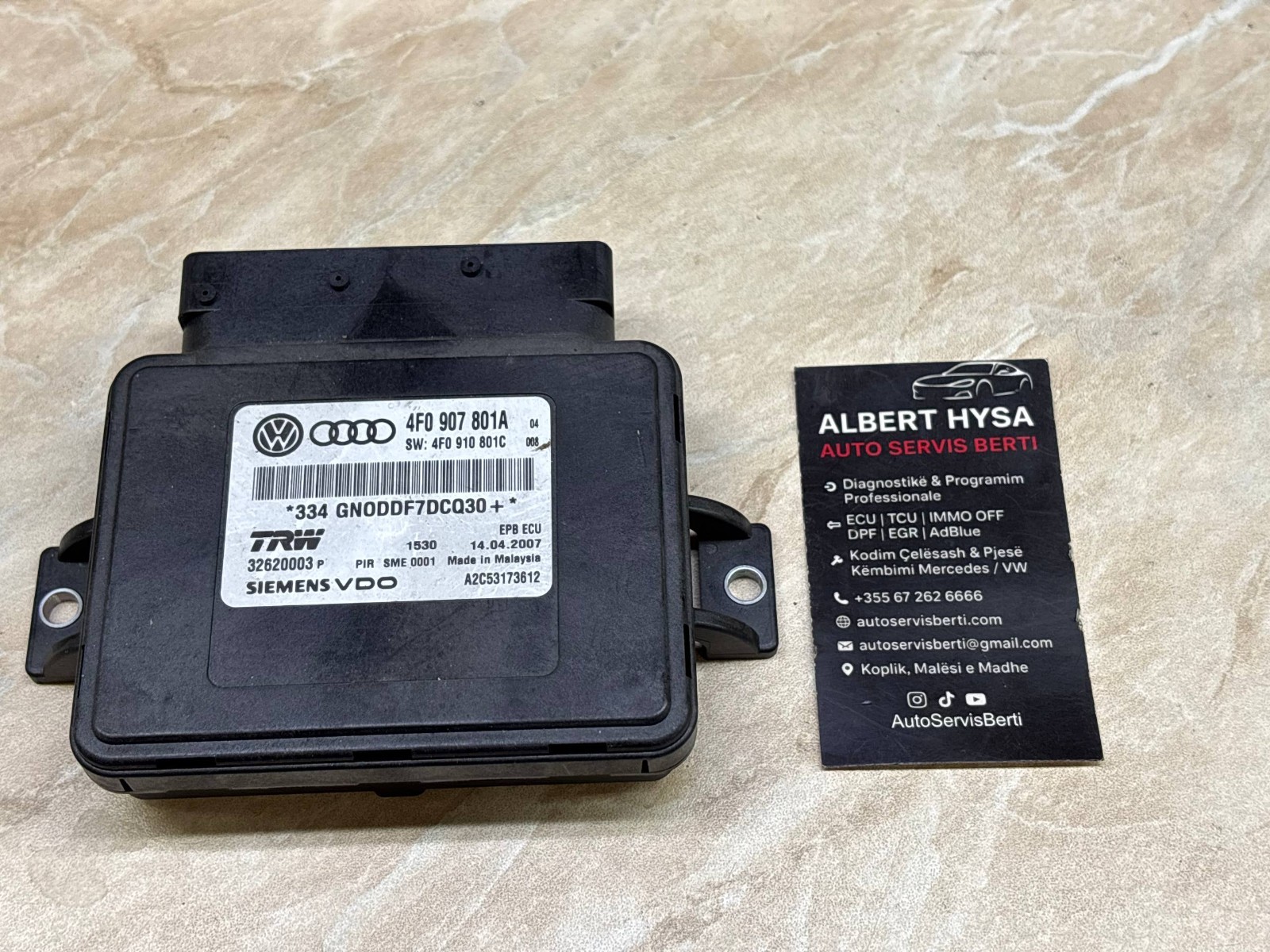 Audi A6 C6 VW Electronic Parking Brake EPB ECU Module 4F0907801A Siemens VDO OEM