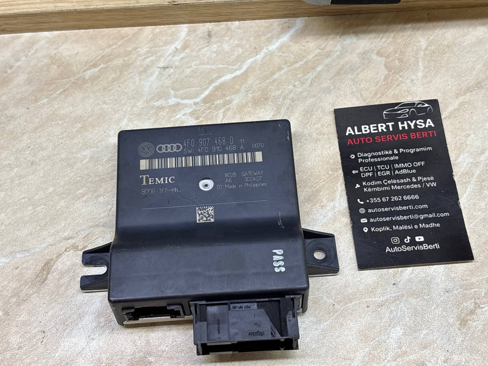 Audi A6 C6 CAN Gateway Control Module 4F0907468D Temic OEM